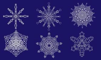 Set of snowflakes vector