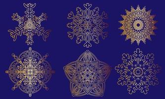 Set of snowflakes vector