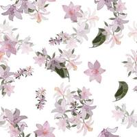 Seamless pattern with lilies vector