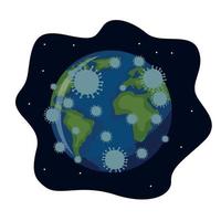 Planet earth infected with the covid-19 coronavirus vector