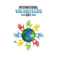 vector graphic of International volunteers day good for International volunteers day celebration. flat design. flyer design.flat illustration.