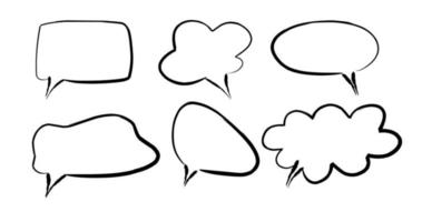 cartoon frames for text, hand drawn speech bubbles vector