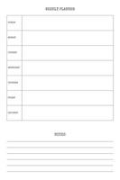 weekly personal planner diary template with type written font. Monthly calendar individual schedule minimalism restrained design for business notebook vector