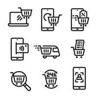 e-commerce icons set vector