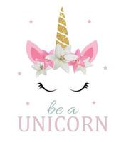 Cute be a unicorn background. Vector Illustration