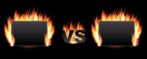 Versus Screen with Fire Vector Illustration