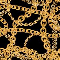 Gold Chain Jewelry Seamless Pattern Background. Vector Illustration