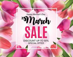 Womens Day, 8 March Sale  Spring design with Flower. Vector  Illustration