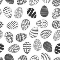 Seamless pattern of black easter eggs on white background vector illustration.eps