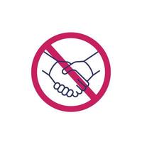 no handshake icon, shaking hands forbidden sign vector