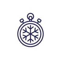 Freezing time line icon on white vector