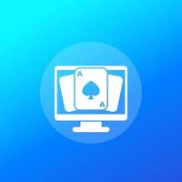 online casino, poker icon, vector