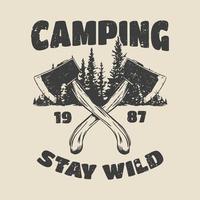 Camping badge grunge, Vector illustration