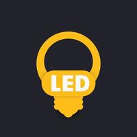 led light bulb vector icon