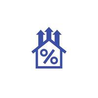 mortgage rate growth vector icon