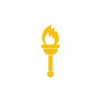 torch with flame icon on white vector