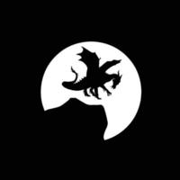 Dragon Flying in the Moonlight vector