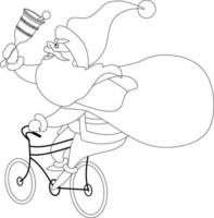 Cute Santa Claus Having a joy ride. Vector illustration