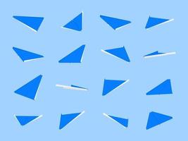 Origami paper planes collection with different views and angles vector