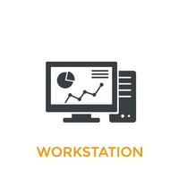 workstation icon on white vector