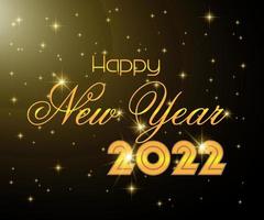 2022 new year golden light effect text vector