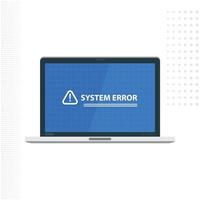 System error notification in a laptop concept vector illustration