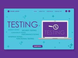 Software testing concept website landing page UI design vector illustration