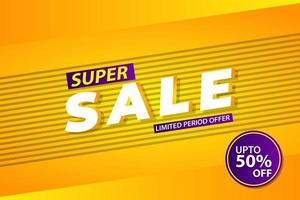 Super sale shopping promotion banner design vector illustration