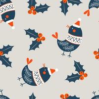 Seamless Christmas pattern on light background. Vector illustration.