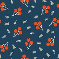 Seamless Christmas pattern on blue background. Vector illustration.