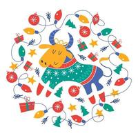 New Year's Christmas card, vector illustration.