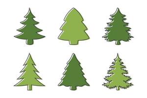 Set of christmas tree design elements vector