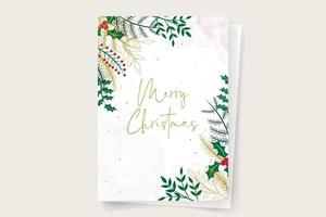 Vintage merry christmas frame with christmas decorations vector