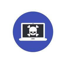 malware, spam data, fraud, insecure connection, online scam, virus vector icon on white
