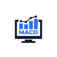 MACD indicator icon on white vector