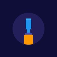 chisel icon in flat style vector