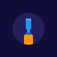 chisel icon in flat style vector