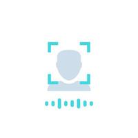 Face recognition icon vector