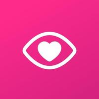 Eye with heart, vector logo icon