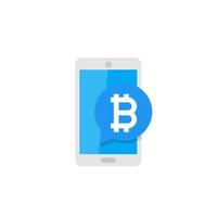Mobile payment with bitcoin vector illustration