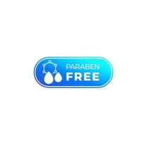 Paraben free label, blue on white vector