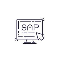 SAP, business planning software icon, vector line design
