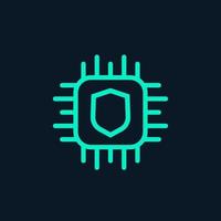 cryptography icon, linear vector