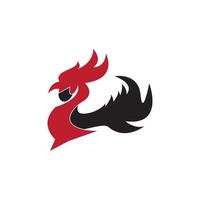 Ilustración de plantilla de icono y símbolo de gallo vector