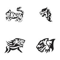 Ilustración de plantilla de icono y símbolo de tigre vector