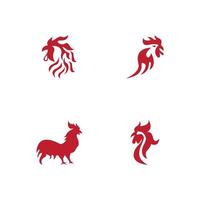 Rooster icon and symbol template illustration vector