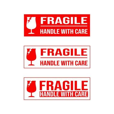 printable fragile for shipping packages label.