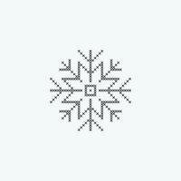 copo de nieve con diseño de bordado de elemento de punto de cruz o artesanía de costura vector