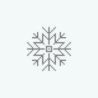Snowflake with cross stitch element embroidery design or sewing handcraft vector