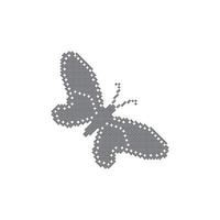 Black and white butterfly cross stitch best use for sewing handcraft vector